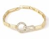 2290 Bransoletka złota elegancka 19cm cyrkonie pozłacana 14k 